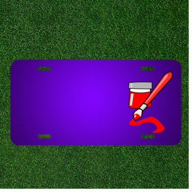 Custom Personalized License Plate With Add Names To Brush Paint Red Art Ink