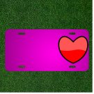 Custom Personalized Car License Plate With Add Names To Heart Love Care Red