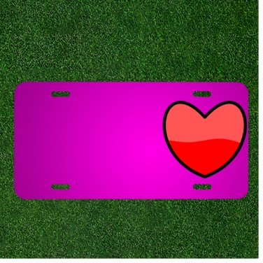 Custom Personalized Car License Plate With Add Names To Heart Love Care Red