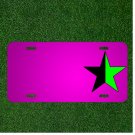 Custom Personalized Car License Plate With Add Names To Star Half Color Green