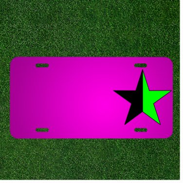 Custom Personalized Car License Plate With Add Names To Star Half Color Green