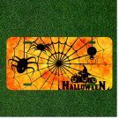 Custom Personalized License Plate Tag With Halloween Spider Web And Pumpkins