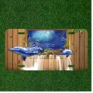 Custom Personalized License Plate Auto Tag With Whales And Dolphins Swimming