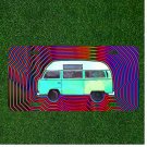 Custom Personalized License Plate Auto Tag With Trippy Hippy Bus Design NEW