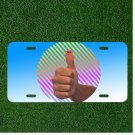 Custom Personalized License Plate Auto Tag With Thumbs Up Smiley Face Design