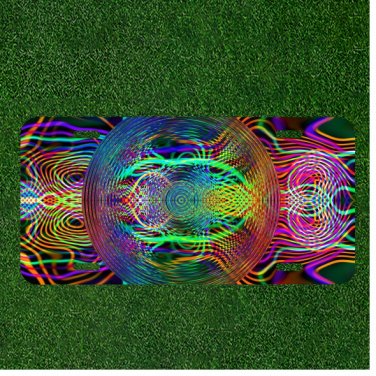 Custom Personalized License Plate Tag With Stunning Wacky Clear Colorful Design