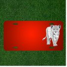 Custom Personalized License Plate With Add Names To Leopard White Animal