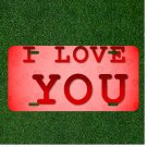Custom Personalized License Plate Auto Tag With I LOVE YOU Heart Design Pink NEW