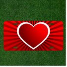 Custom Personalized License Plate Car Tag With Postcard Cover Heart Rays Red