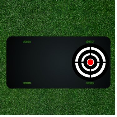 Custom Personalized License Plate With Add Names To Bulls Eye Dart Board Design