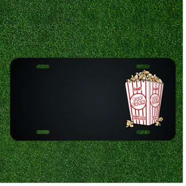 Custom Personalized License Plate With Add Names To Free Pop Corn Design NEW