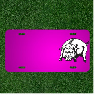 Custom Personalized Car License Plate With Add Names To Angry Pig Animal Hog