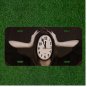 Custom Personalized License Plate Auto Tag With Creepy Clock Faced Women Design