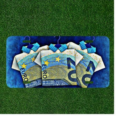 Custom Personalized License Plate Auto Tag With Euro Money Shirts Design