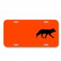 Fox Mammal Silhouette On License Plate Car Front Add Names