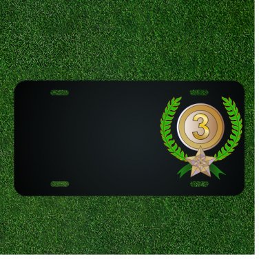 Custom Personalized License Plate With Add Names To Award Trophy Laurel Wreath