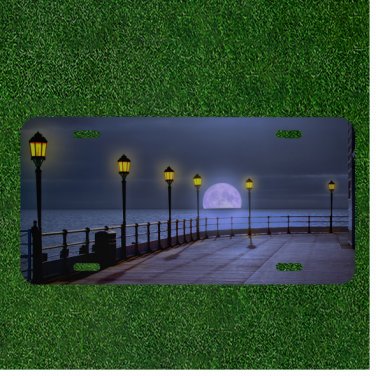 Custom Personalized License Plate Auto Tag With Light Lamps By Moon Design
