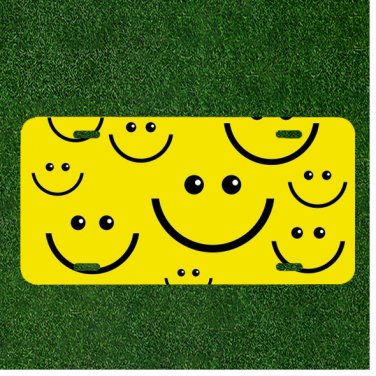Custom Personalized License Plate Auto Tag With Smiley Face Emoji Design NEW