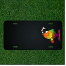Custom Personalized License Plate With Add Names To Rainbow Cartoon Fish Design