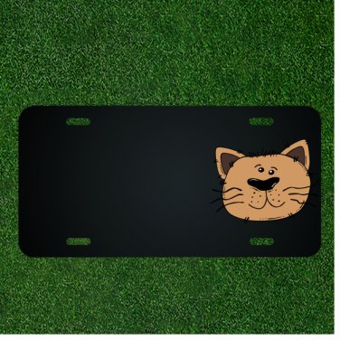 Custom Personalized License Plate With Add Names To Cat Angry Face Crazy