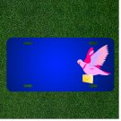 Custom Personalized License Plate With Add Names To Carrier Pigeon Letter Pink
