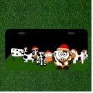 Custom Personalized License Plate Auto Tag With Santa Cows Cartoon Design NEW