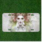 Custom Personalized License Plate Auto Tag With Cool Women With Flower Hair