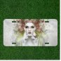 Custom Personalized License Plate Auto Tag With Cool Women With Flower Hair