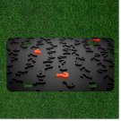 Custom Personalized License Plate Auto Tag With Black And Orange Question Marks