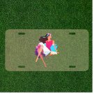 Custom Personalized License Plate Auto Tag With Cool Women In Dress Design
