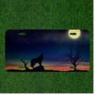 Creative License Plate Auto Tag With Wolfe Howling At Moon At Night