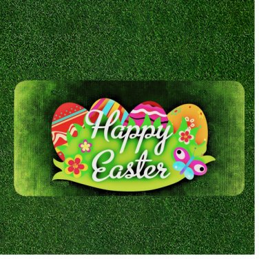 Custom Personalized License Plate Auto Tag With Happy Easter Fancy Eggs Design