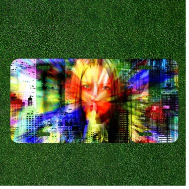 Custom Personalized License Plate Auto Tag With Colorful SHH Women City Design