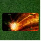 Custom Personalized License Plate Auto Tag With Star Light Shine Splash Design