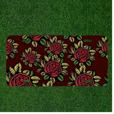 Custom Personalized License Plate Auto Tag With Red Flowers Design Art NEW