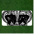 Custom Personalized License Plate Auto Tag With BLACK King Queen Crown Design