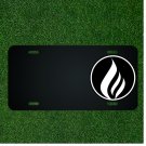 Custom Personalized License Plate With Add Names To Fancy White Flame Circle
