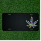 Custom Personalized License Plate With Add Names To Colorful Marijuana Leaf NEW