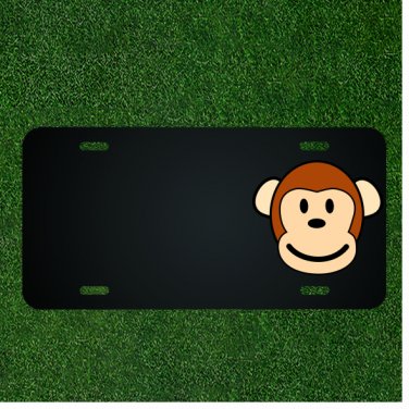 Custom Personalized License Plate With Add Names To Monkey Face Happy Head