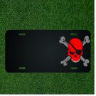 Custom Personalized License Plate With Add Names To Skull Red Bones Crossed