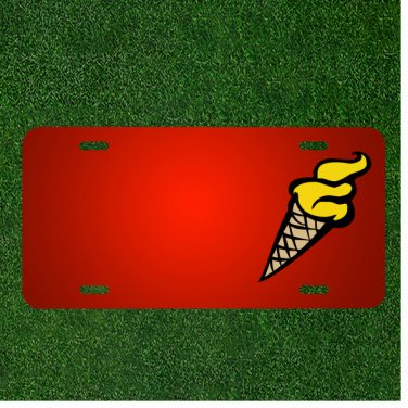 Custom Personalized License Plate With Add Names To Cone Cornet Ice Cream