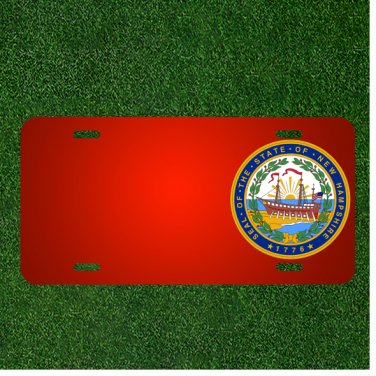 Custom Personalized License Plate With Add Names To New Hampshire Seal Flag
