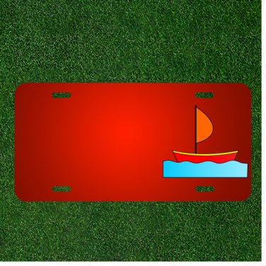 Custom Personalized License Plate With Add Names To Water Sailing Boat Sail