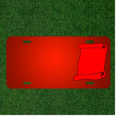 Custom Personalized License Plate With Add Names To Scroll Paper Blank Red