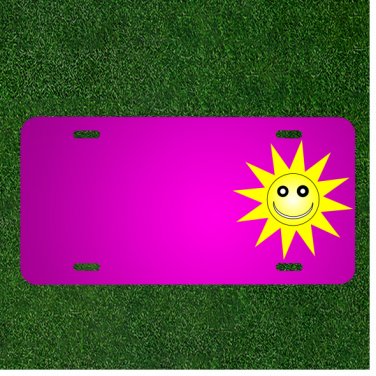 Custom Personalized Car License Plate With Add Names To Sun Smiling Heat