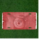 Custom Personalized License Plate Auto Tag With Smiley Joker Face Faded Design