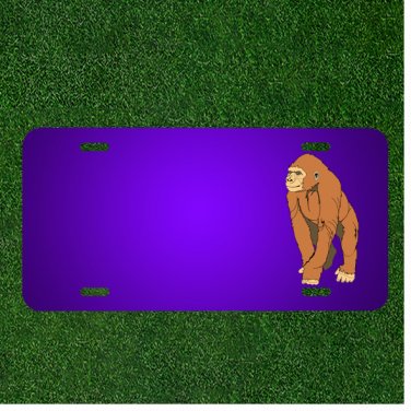 Custom Personalized License Plate With Add Names To Ape Brown Walking Animal