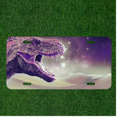Custom Personalized License Plate Auto Tag With Amazing Dinosour Roaring Design