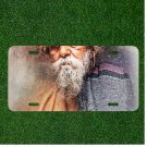 Custom Personalized Auto Tag With White Bearded Man Design Art