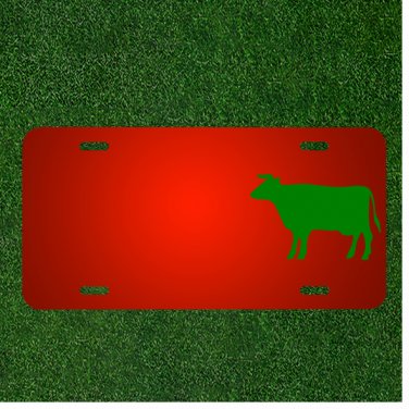 Custom Personalized License Plate With Add Names To Cow Farm Animal Cattle